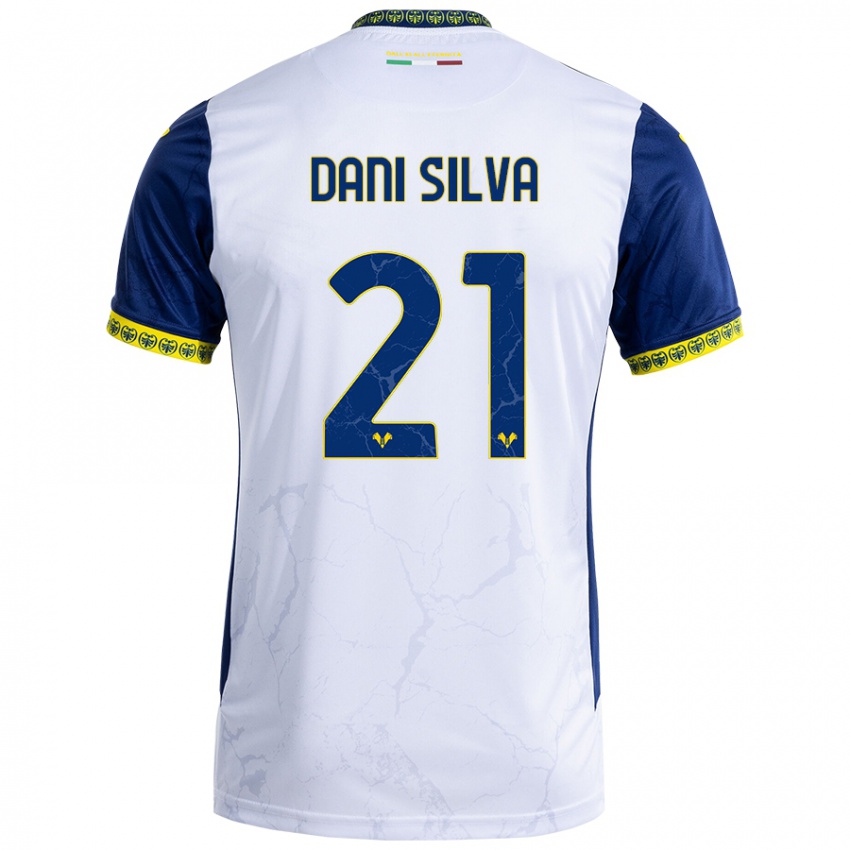 Kinder Dani Silva #21 Weiß Blau Auswärtstrikot Trikot 2024/25 T-Shirt