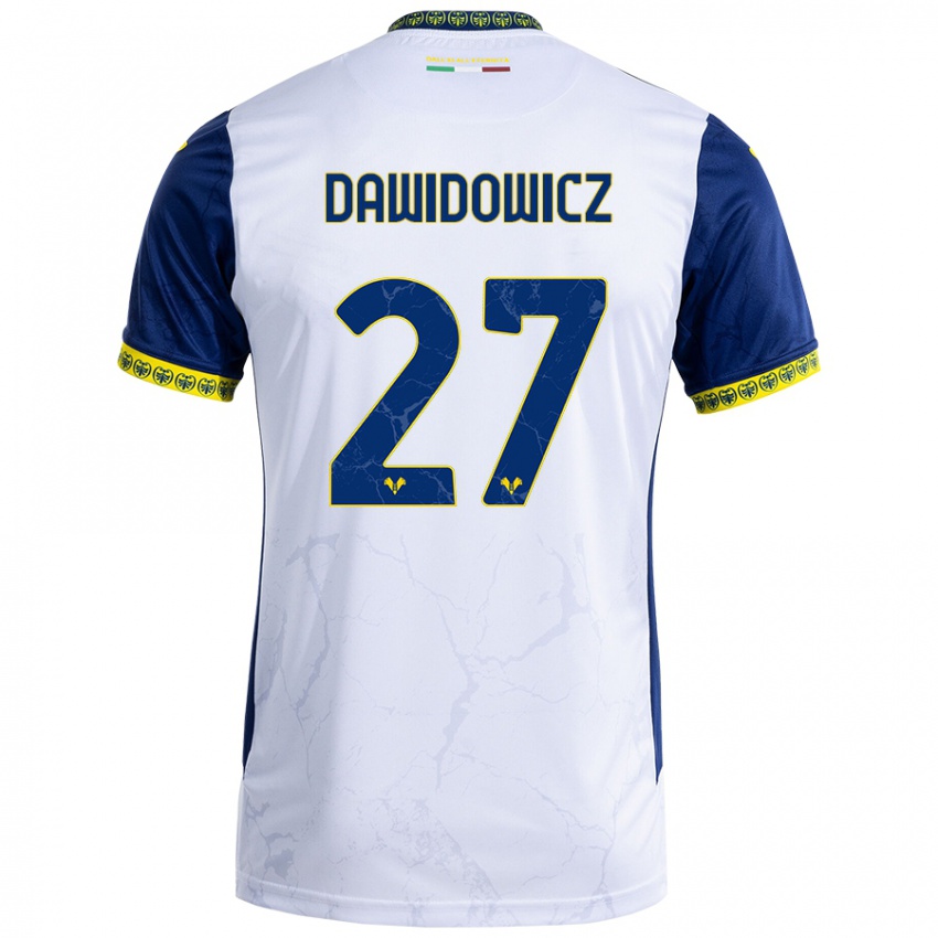 Kinder Pawel Dawidowicz #27 Weiß Blau Auswärtstrikot Trikot 2024/25 T-Shirt