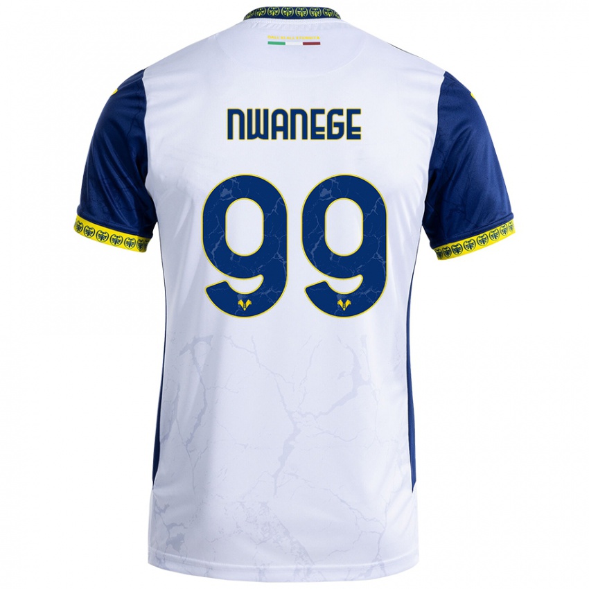 Kinder Karlson Nwanege #99 Weiß Blau Auswärtstrikot Trikot 2024/25 T-Shirt