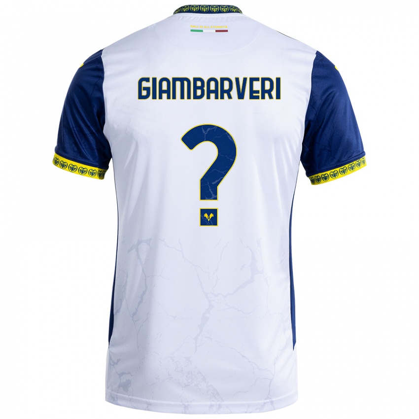 Kinder Mattia Giambarveri #0 Weiß Blau Auswärtstrikot Trikot 2024/25 T-Shirt