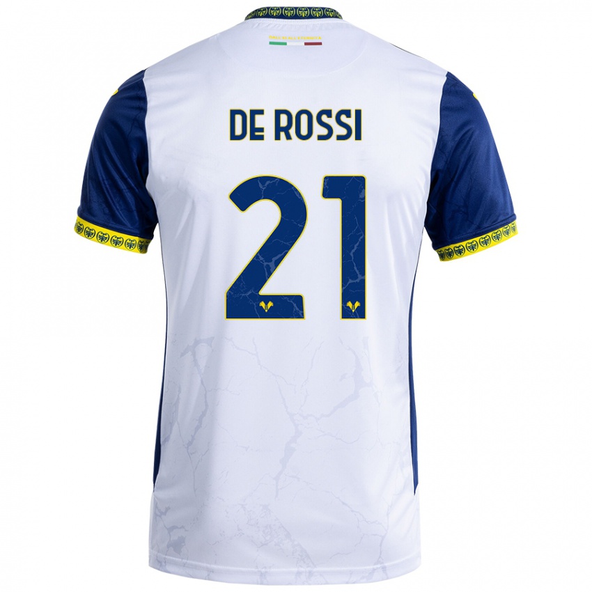 Kinder Michele De Rossi #21 Weiß Blau Auswärtstrikot Trikot 2024/25 T-Shirt