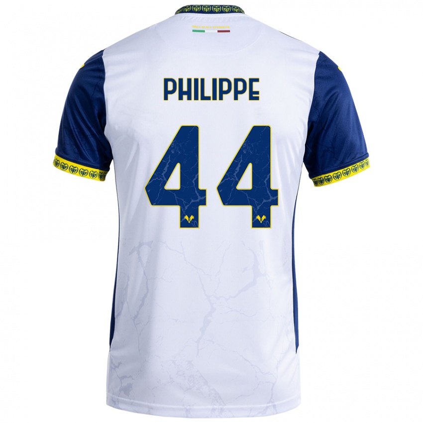 Kinder Mathis Philippe #44 Weiß Blau Auswärtstrikot Trikot 2024/25 T-Shirt