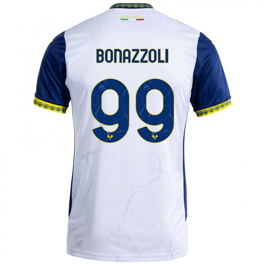 Kinder Federico Bonazzoli #99 Weiß Blau Auswärtstrikot Trikot 2024/25 T-Shirt