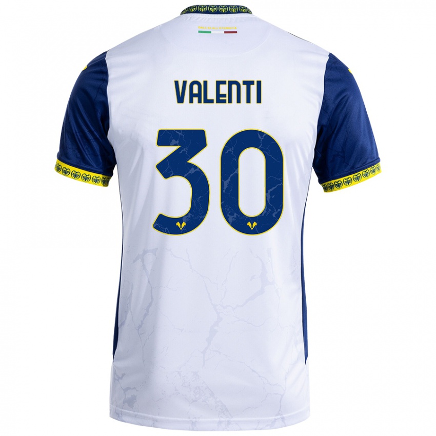 Kinder Francesco Valenti #30 Weiß Blau Auswärtstrikot Trikot 2024/25 T-Shirt