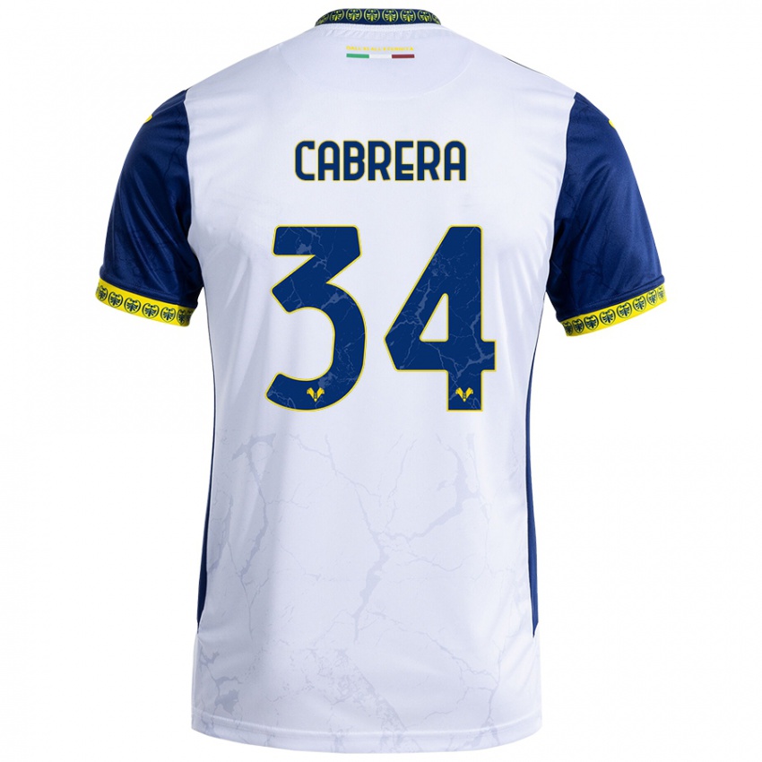 Kinder Ilena Cabrera #34 Weiß Blau Auswärtstrikot Trikot 2024/25 T-Shirt