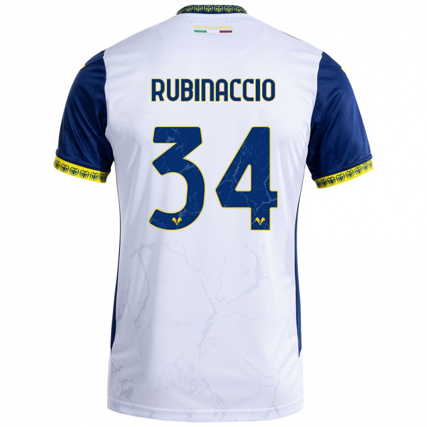 Kinder Nikol Rubinaccio #34 Weiß Blau Auswärtstrikot Trikot 2024/25 T-Shirt