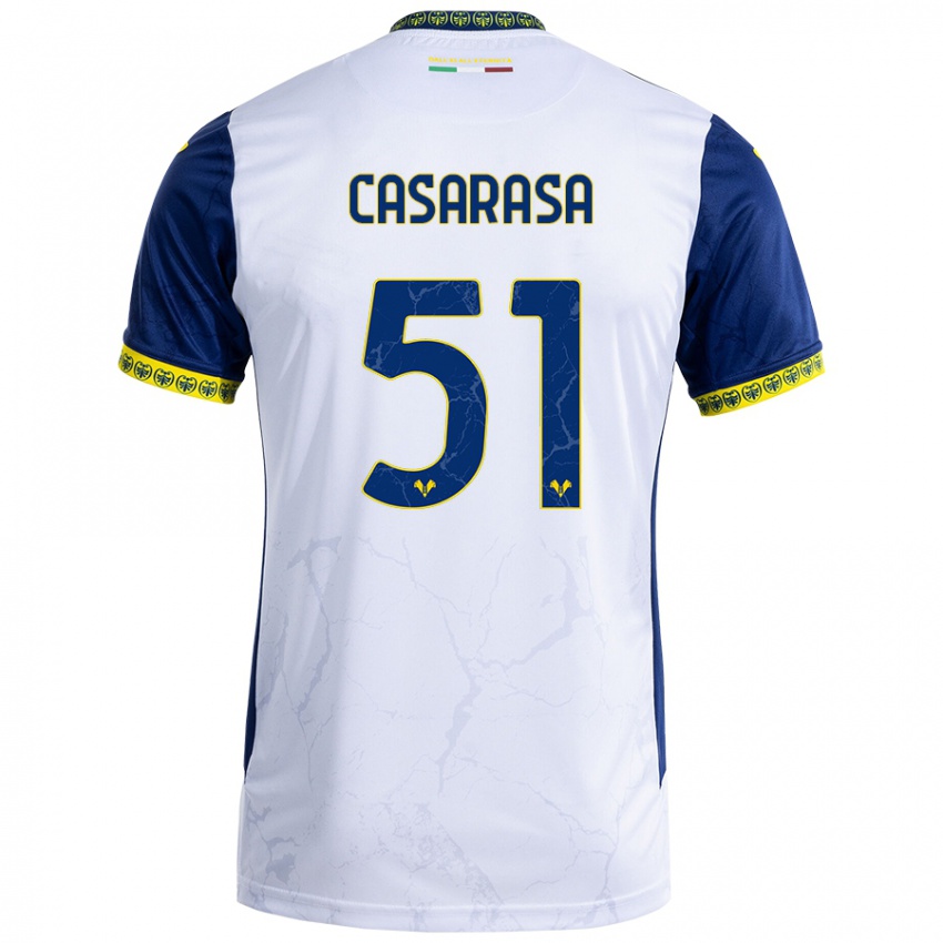 Kinder Asia Casarasa #51 Weiß Blau Auswärtstrikot Trikot 2024/25 T-Shirt