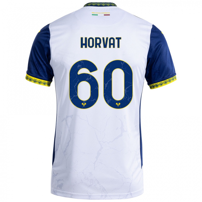 Kinder Mihaela Horvat #60 Weiß Blau Auswärtstrikot Trikot 2024/25 T-Shirt