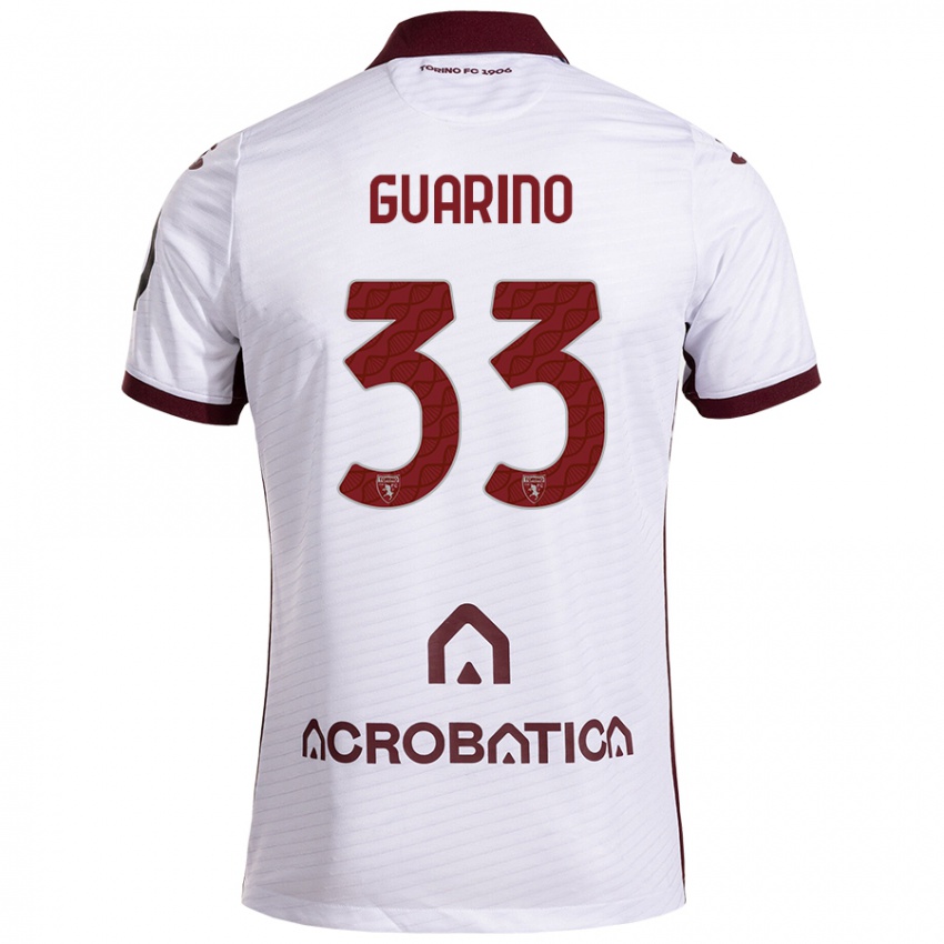 Kinder Rita Guarino #33 Weiß Kastanienbraun Auswärtstrikot Trikot 2024/25 T-Shirt