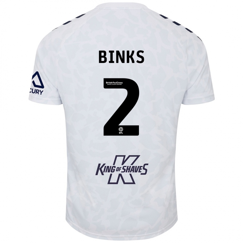 Kinder Luis Binks #2 Weiß Auswärtstrikot Trikot 2024/25 T-Shirt