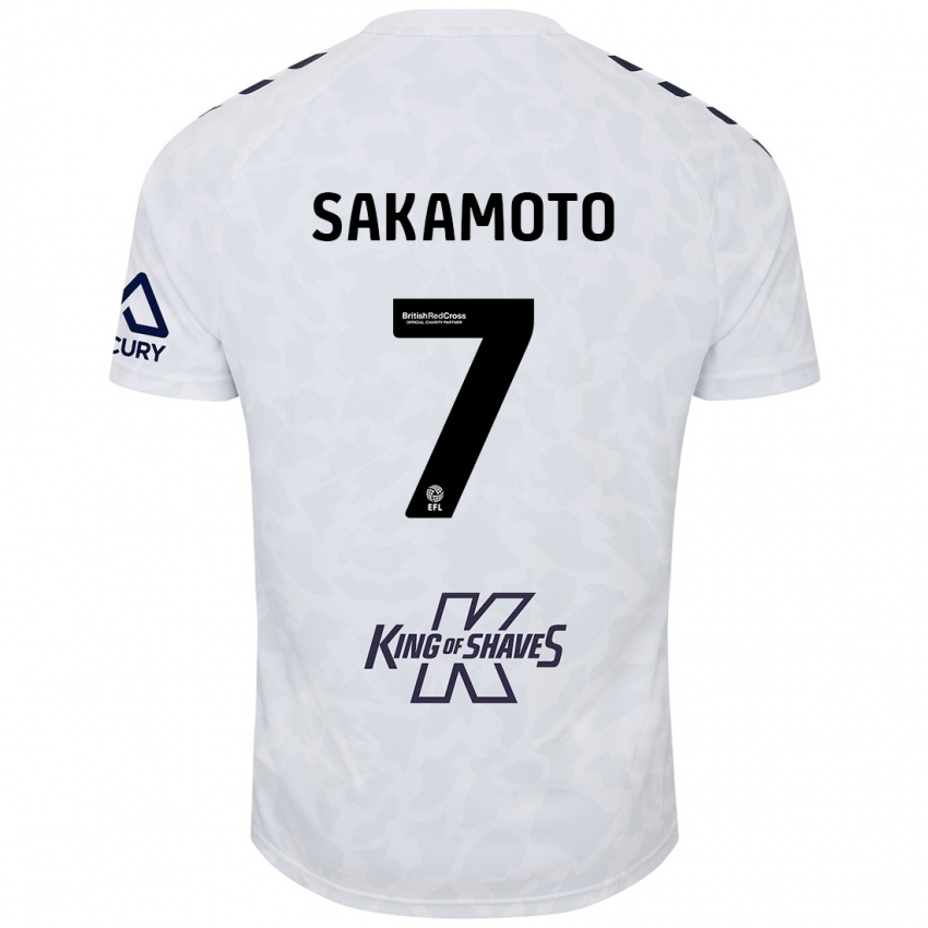 Kinder Tatsuhiro Sakamoto #7 Weiß Auswärtstrikot Trikot 2024/25 T-Shirt