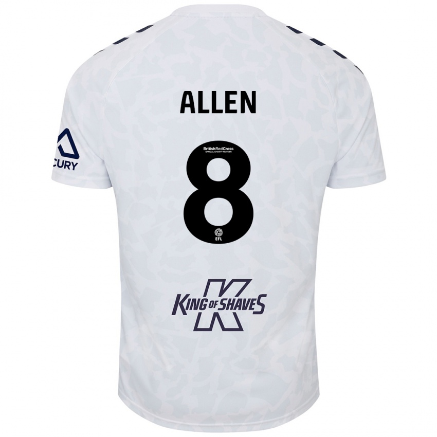 Kinder Jamie Allen #8 Weiß Auswärtstrikot Trikot 2024/25 T-Shirt