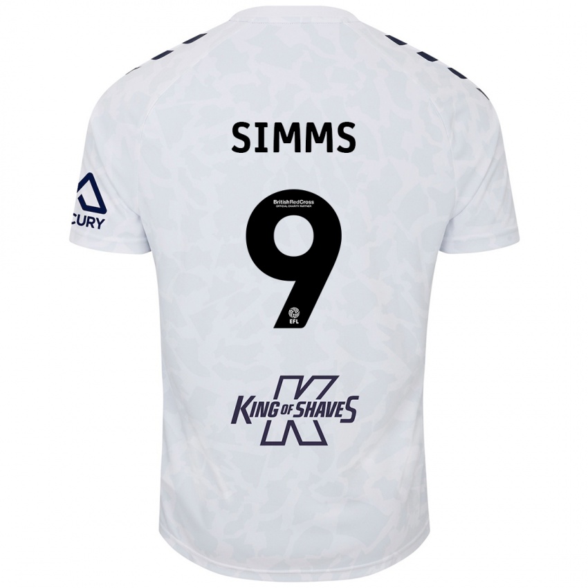 Kinder Ellis Simms #9 Weiß Auswärtstrikot Trikot 2024/25 T-Shirt