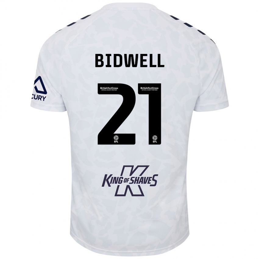 Kinder Jake Bidwell #21 Weiß Auswärtstrikot Trikot 2024/25 T-Shirt