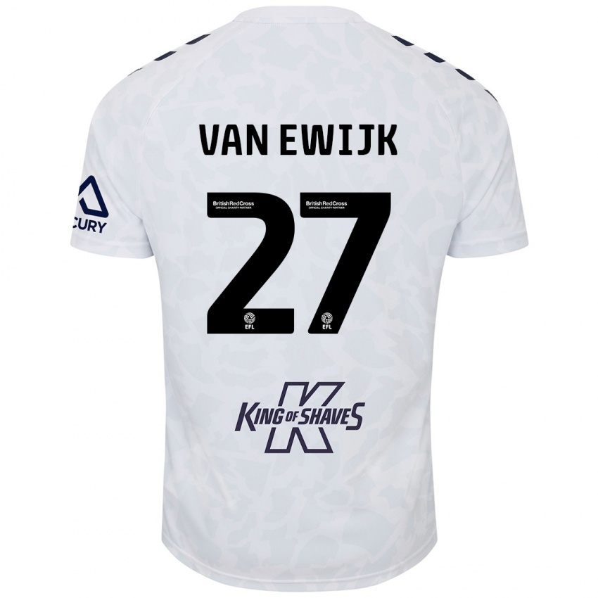 Kinder Milan Van Ewijk #27 Weiß Auswärtstrikot Trikot 2024/25 T-Shirt