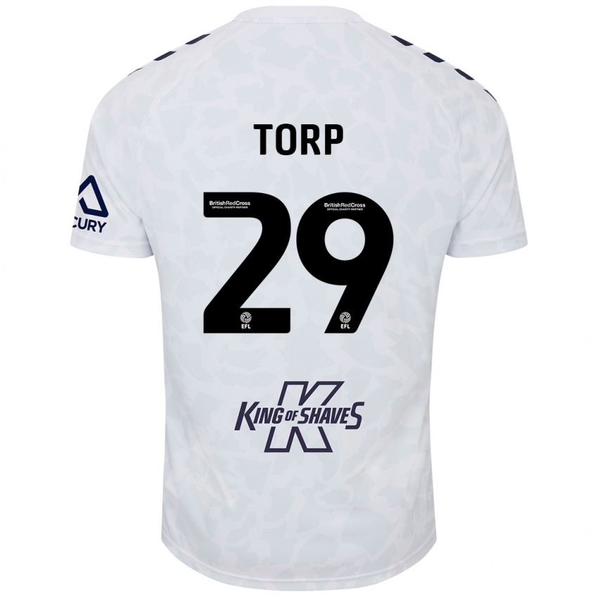 Kinder Victor Torp #29 Weiß Auswärtstrikot Trikot 2024/25 T-Shirt