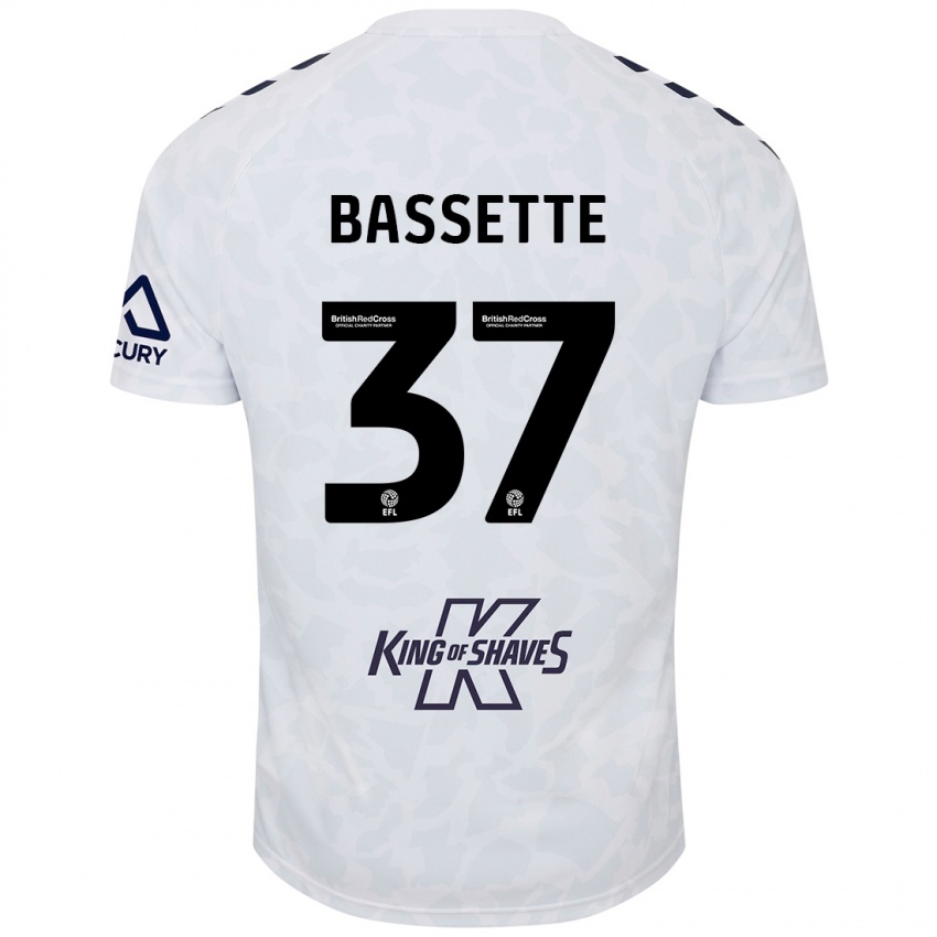 Kinder Norman Bassette #37 Weiß Auswärtstrikot Trikot 2024/25 T-Shirt