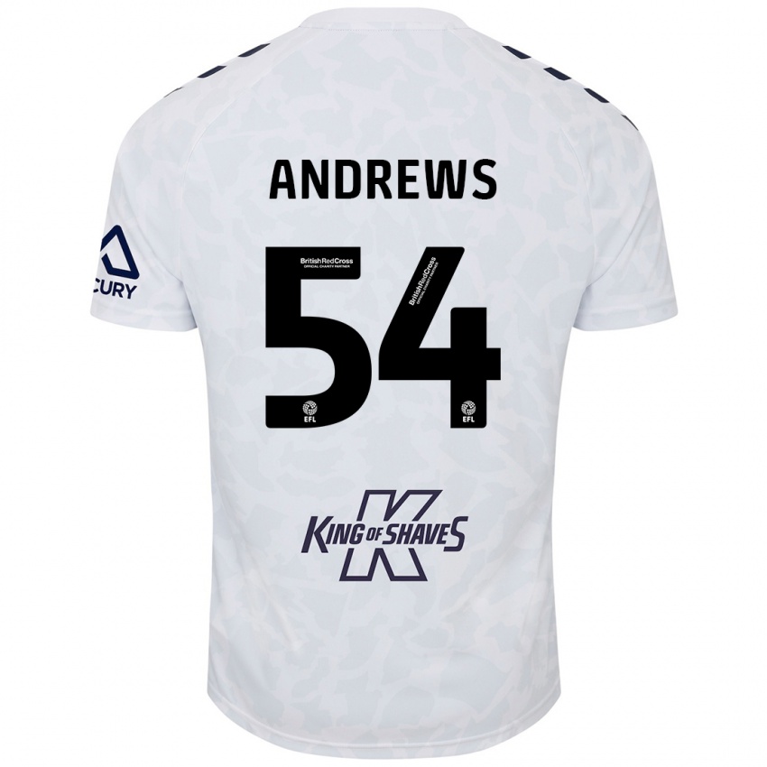 Kinder Kai Andrews #54 Weiß Auswärtstrikot Trikot 2024/25 T-Shirt