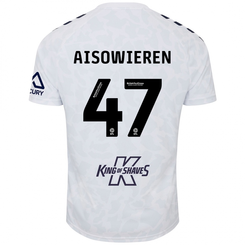 Kinder Evan Eghosa Aisowieren #47 Weiß Auswärtstrikot Trikot 2024/25 T-Shirt