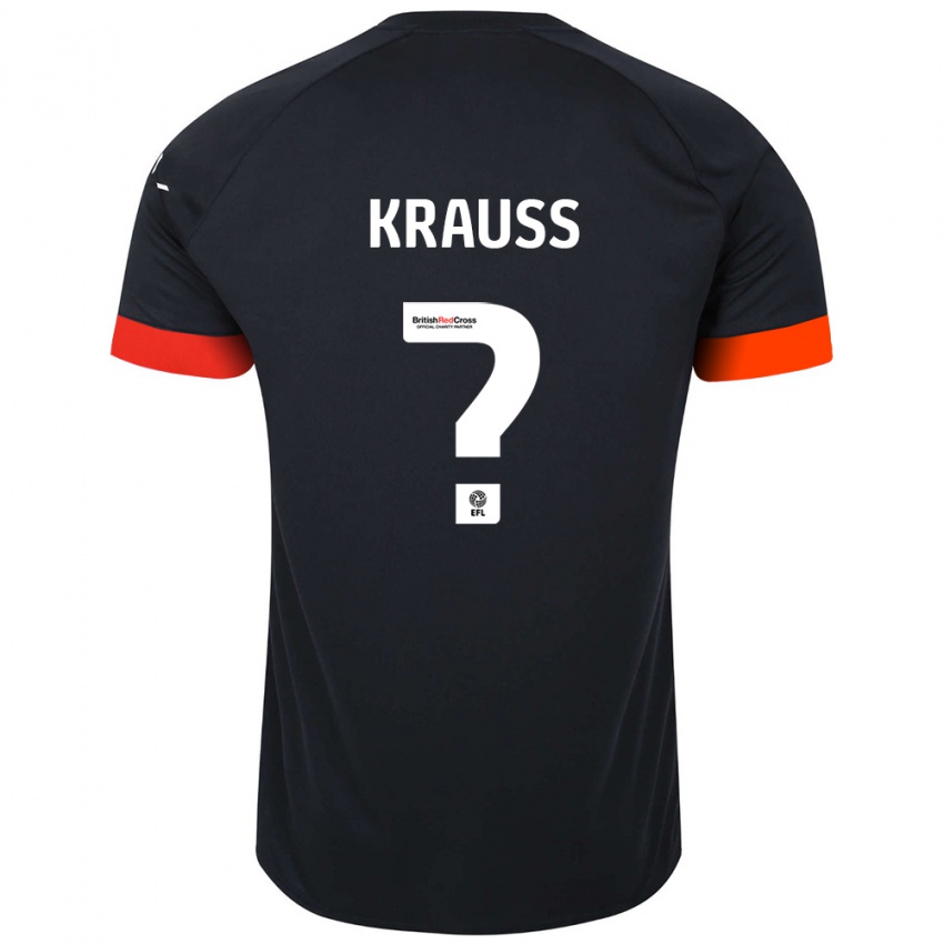 Kinder Tom Krauß #0 Schwarz Orange Auswärtstrikot Trikot 2024/25 T-Shirt