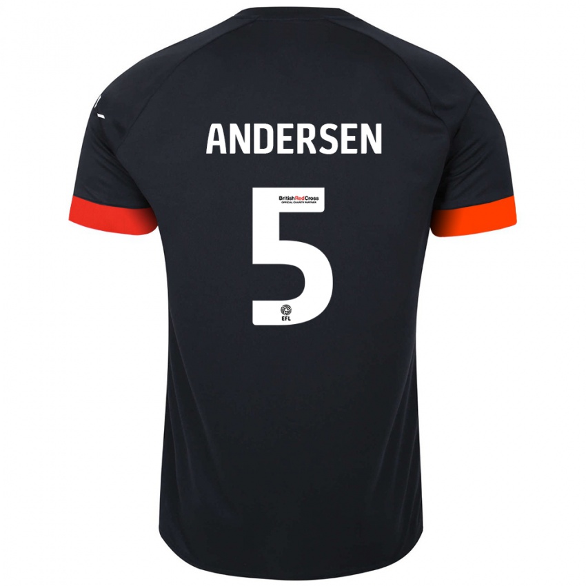 Kinder Mads Andersen #5 Schwarz Orange Auswärtstrikot Trikot 2024/25 T-Shirt