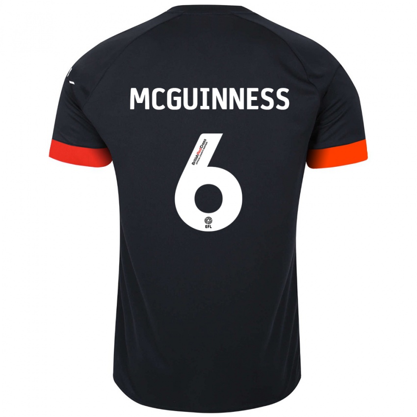 Kinder Mark Mcguinness #6 Schwarz Orange Auswärtstrikot Trikot 2024/25 T-Shirt