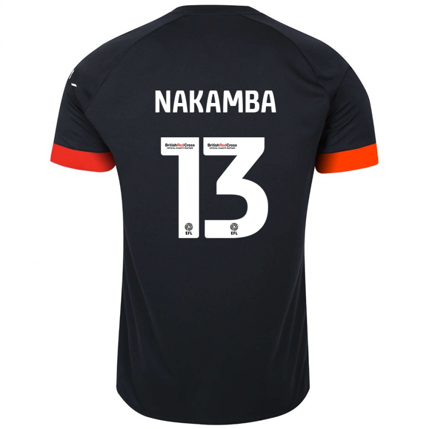 Kinder Marvelous Nakamba #13 Schwarz Orange Auswärtstrikot Trikot 2024/25 T-Shirt