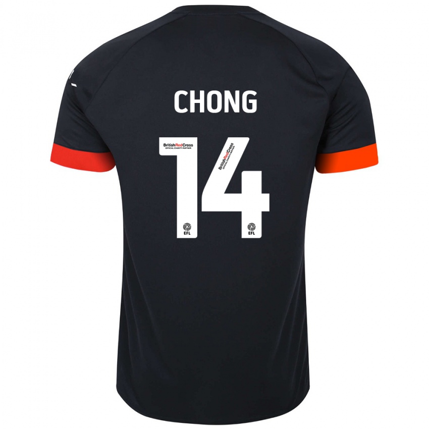 Kinder Tahith Chong #14 Schwarz Orange Auswärtstrikot Trikot 2024/25 T-Shirt