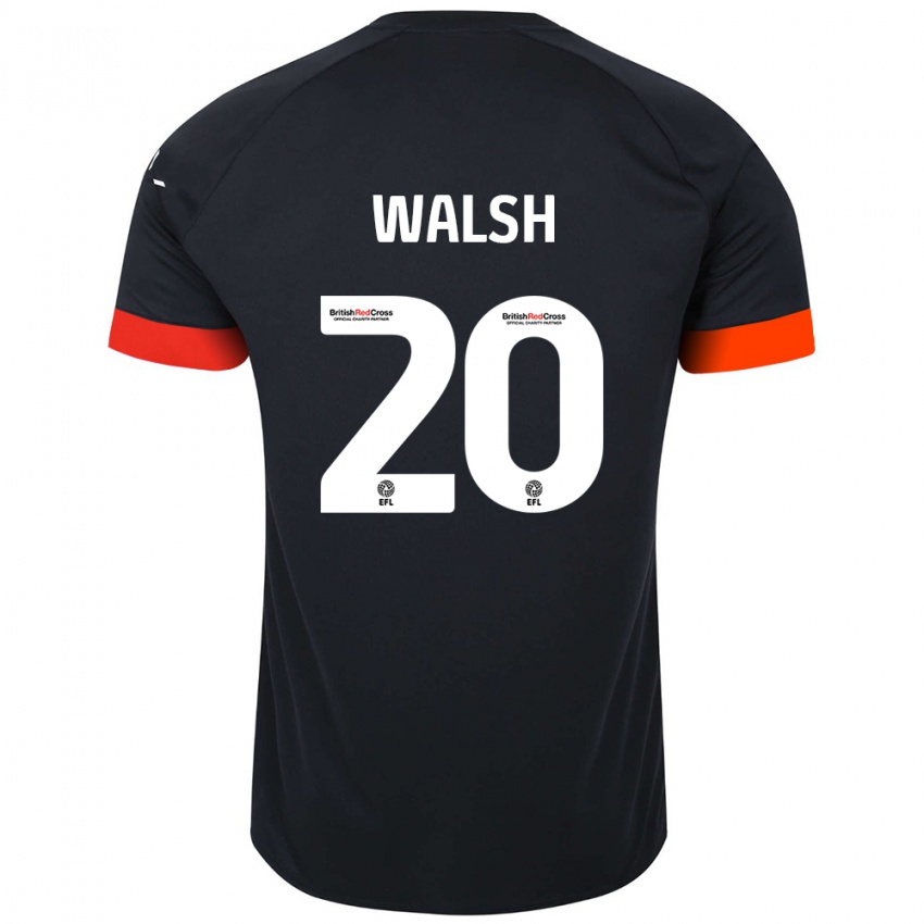 Kinder Liam Walsh #20 Schwarz Orange Auswärtstrikot Trikot 2024/25 T-Shirt