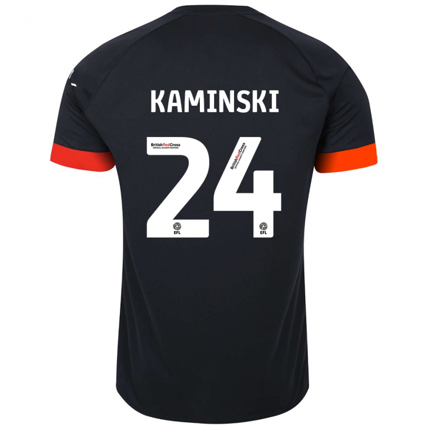 Kinder Thomas Kaminski #24 Schwarz Orange Auswärtstrikot Trikot 2024/25 T-Shirt