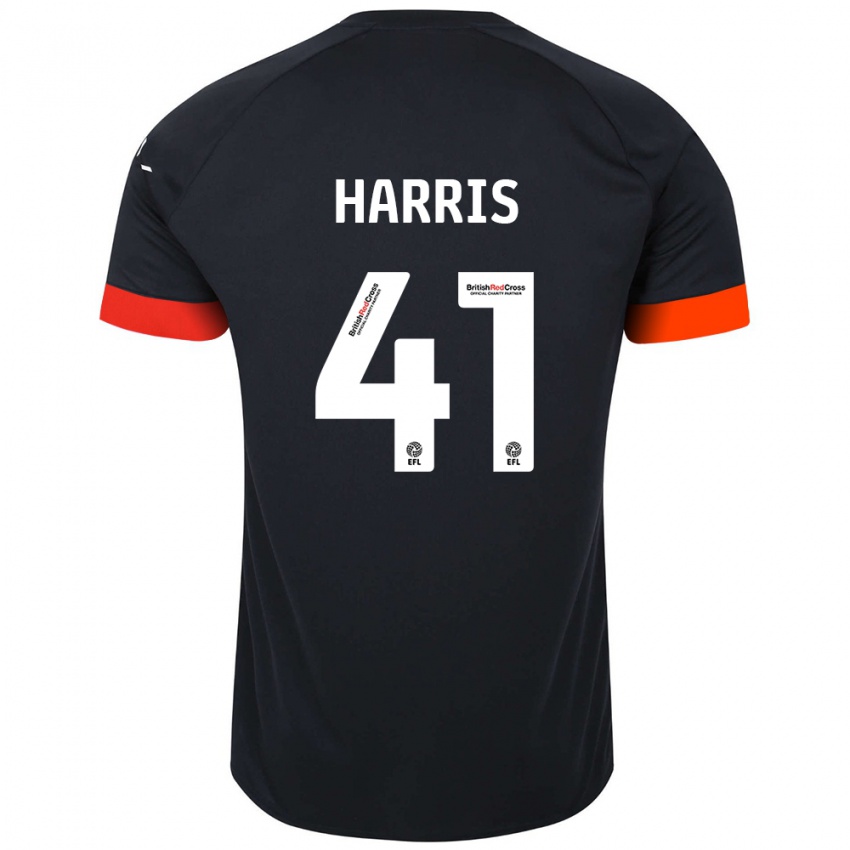 Kinder Taylan Harris #41 Schwarz Orange Auswärtstrikot Trikot 2024/25 T-Shirt