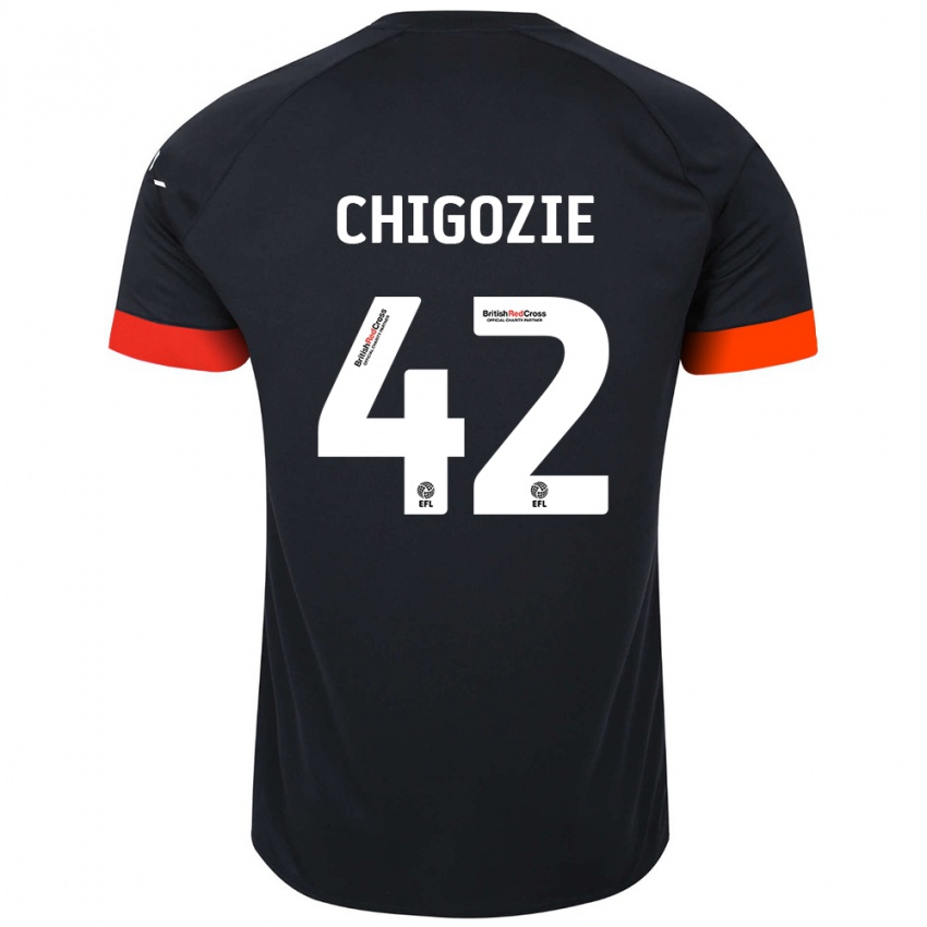 Kinder Christian Chigozie #42 Schwarz Orange Auswärtstrikot Trikot 2024/25 T-Shirt