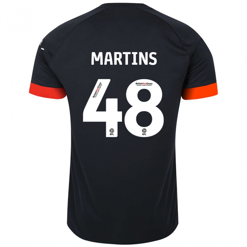 Kinder Dominic Dos Santos Martins #48 Schwarz Orange Auswärtstrikot Trikot 2024/25 T-Shirt