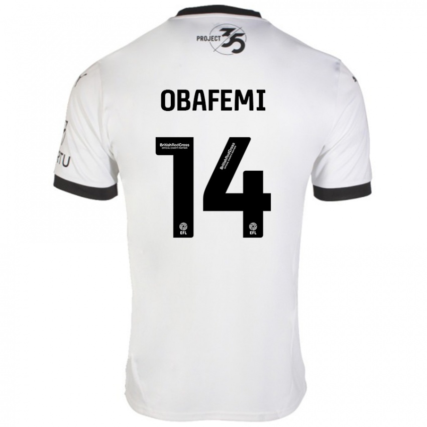 Kinder Michael Obafemi #14 Weiß Schwarz Auswärtstrikot Trikot 2024/25 T-Shirt