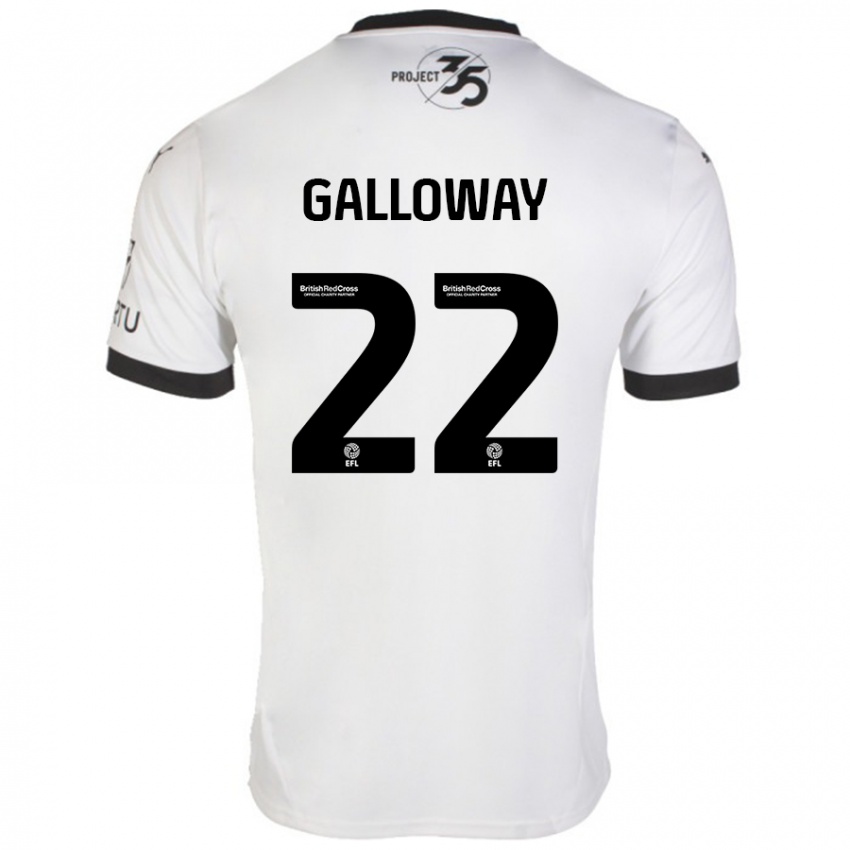 Kinder Brendan Galloway #22 Weiß Schwarz Auswärtstrikot Trikot 2024/25 T-Shirt