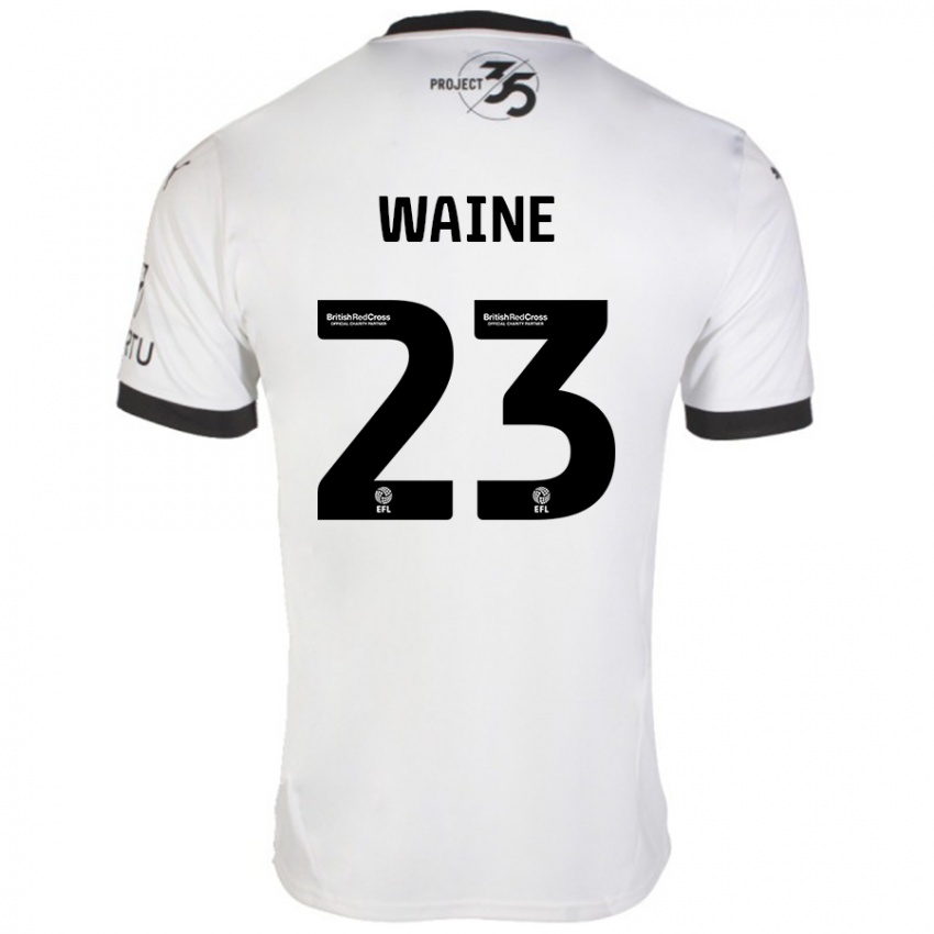 Kinder Ben Waine #23 Weiß Schwarz Auswärtstrikot Trikot 2024/25 T-Shirt