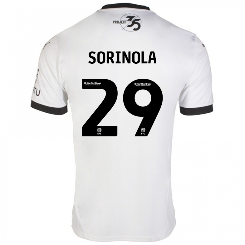 Kinder Matthew Sorinola #29 Weiß Schwarz Auswärtstrikot Trikot 2024/25 T-Shirt