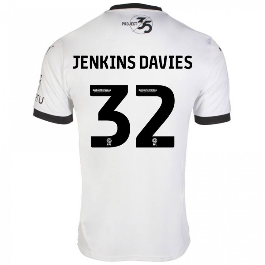 Kinder Will Jenkins-Davies #32 Weiß Schwarz Auswärtstrikot Trikot 2024/25 T-Shirt