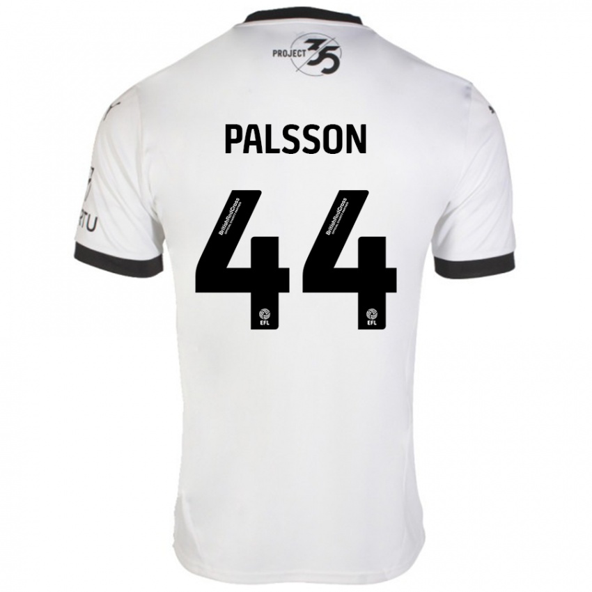 Kinder Victor Pálsson #44 Weiß Schwarz Auswärtstrikot Trikot 2024/25 T-Shirt