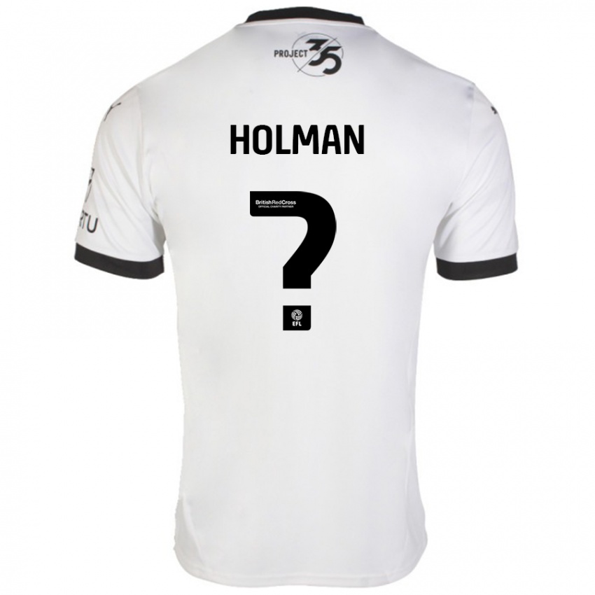 Kinder Daniel Holman #0 Weiß Schwarz Auswärtstrikot Trikot 2024/25 T-Shirt