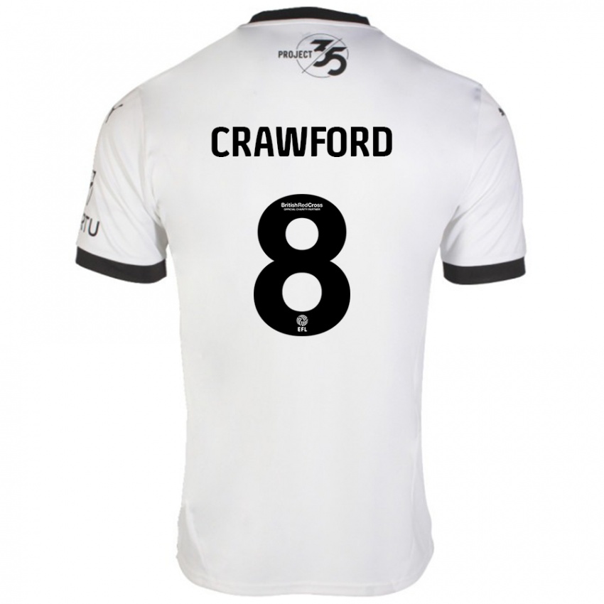 Kinder Imy Crawford #8 Weiß Schwarz Auswärtstrikot Trikot 2024/25 T-Shirt