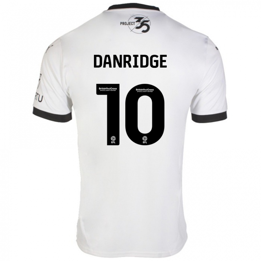 Kinder Rebecca Danridge #10 Weiß Schwarz Auswärtstrikot Trikot 2024/25 T-Shirt