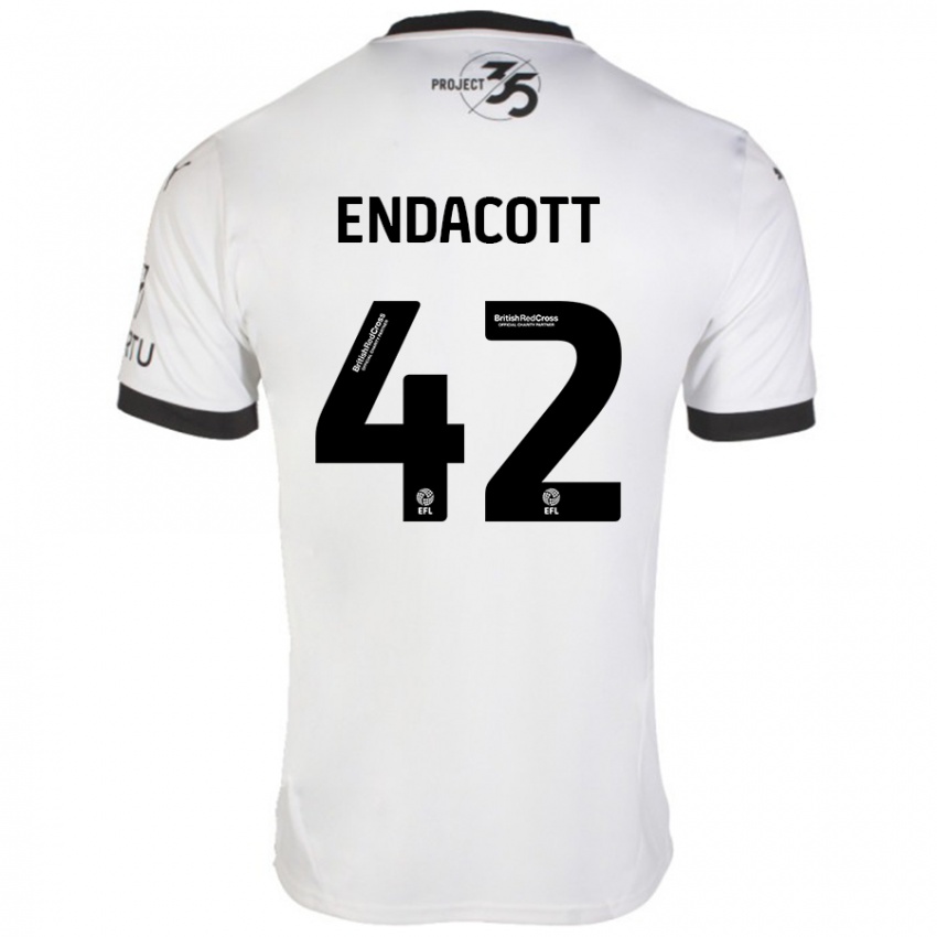 Kinder Jack Endacott #42 Weiß Schwarz Auswärtstrikot Trikot 2024/25 T-Shirt