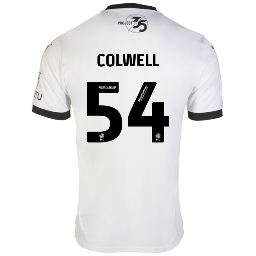 Kinder Lewis Colwell #54 Weiß Schwarz Auswärtstrikot Trikot 2024/25 T-Shirt