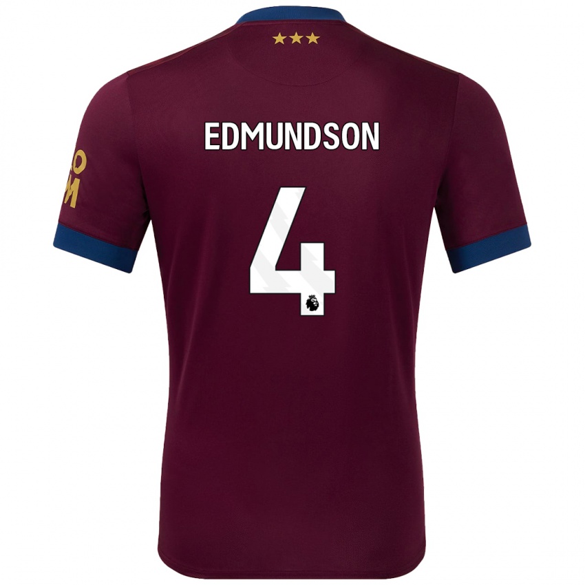 Kinder George Edmundson #4 Braun Auswärtstrikot Trikot 2024/25 T-Shirt