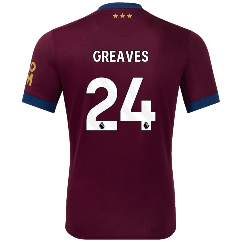 Kinder Jacob Greaves #24 Braun Auswärtstrikot Trikot 2024/25 T-Shirt