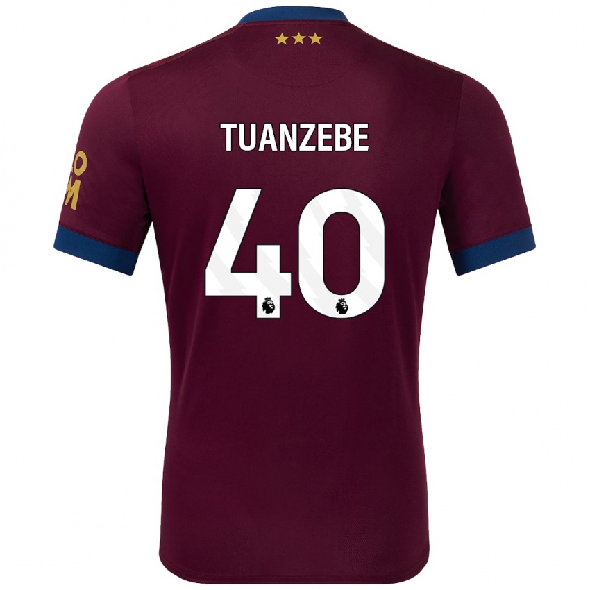 Kinder Axel Tuanzebe #40 Braun Auswärtstrikot Trikot 2024/25 T-Shirt