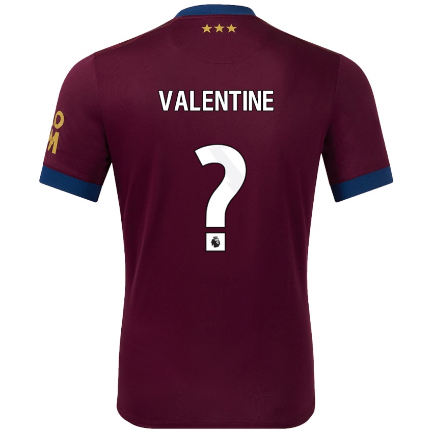 Kinder Nico Valentine #0 Braun Auswärtstrikot Trikot 2024/25 T-Shirt