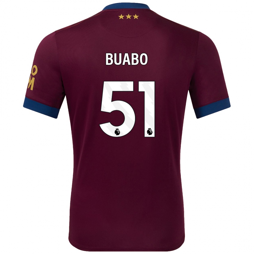 Kinder Gerard Buabo #51 Braun Auswärtstrikot Trikot 2024/25 T-Shirt