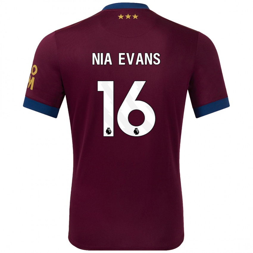 Kinder Nia Evans #16 Braun Auswärtstrikot Trikot 2024/25 T-Shirt